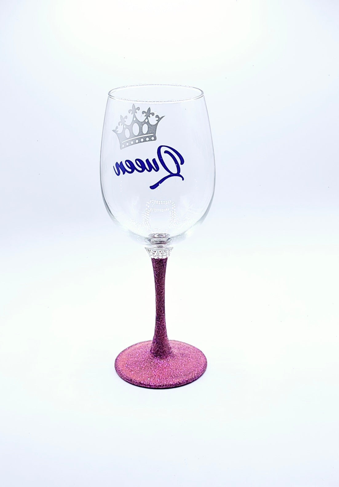 Wine Queen wine glass with purple stem