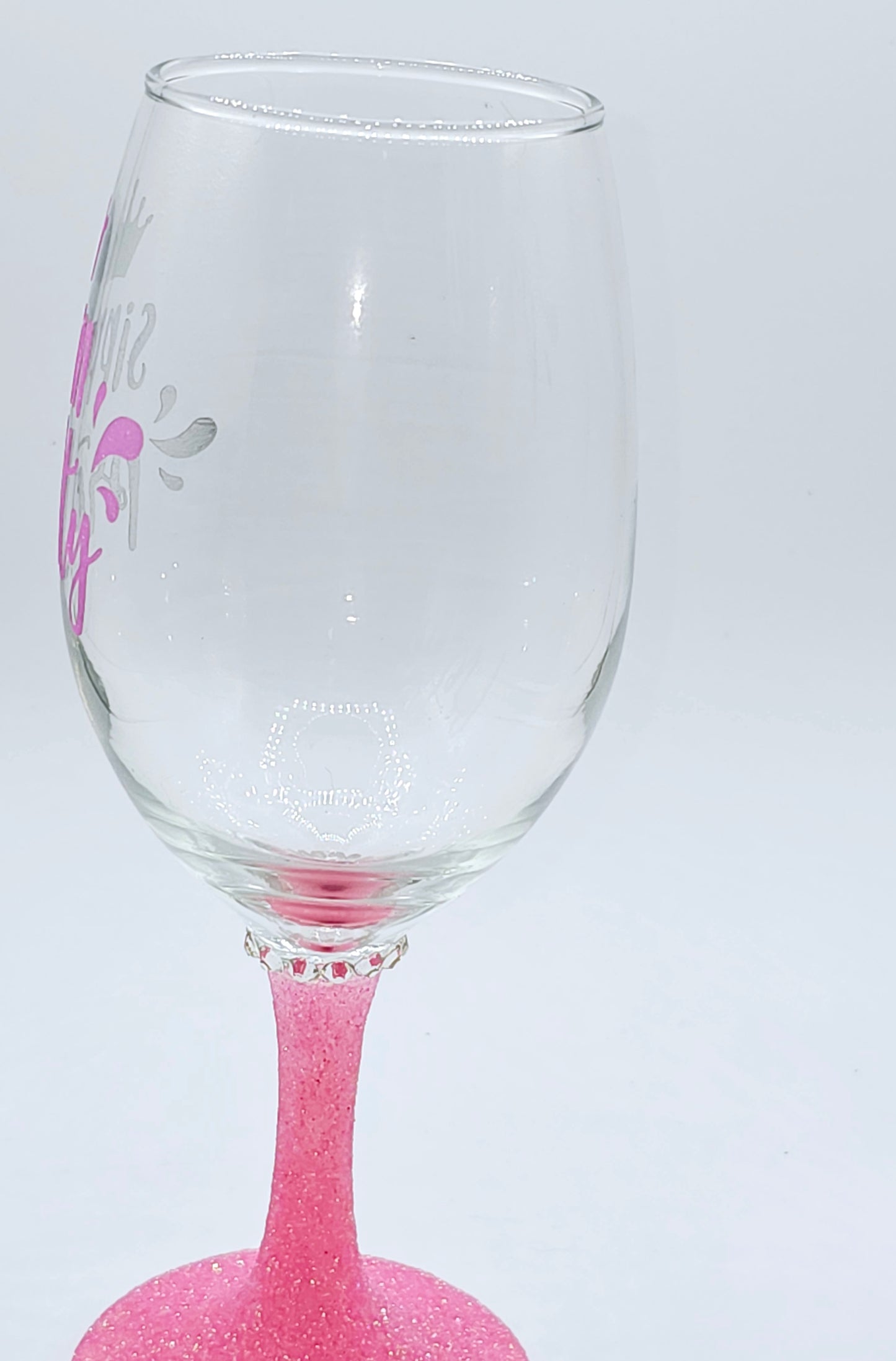 Sipping Pretty Wine wine glass with pink stem