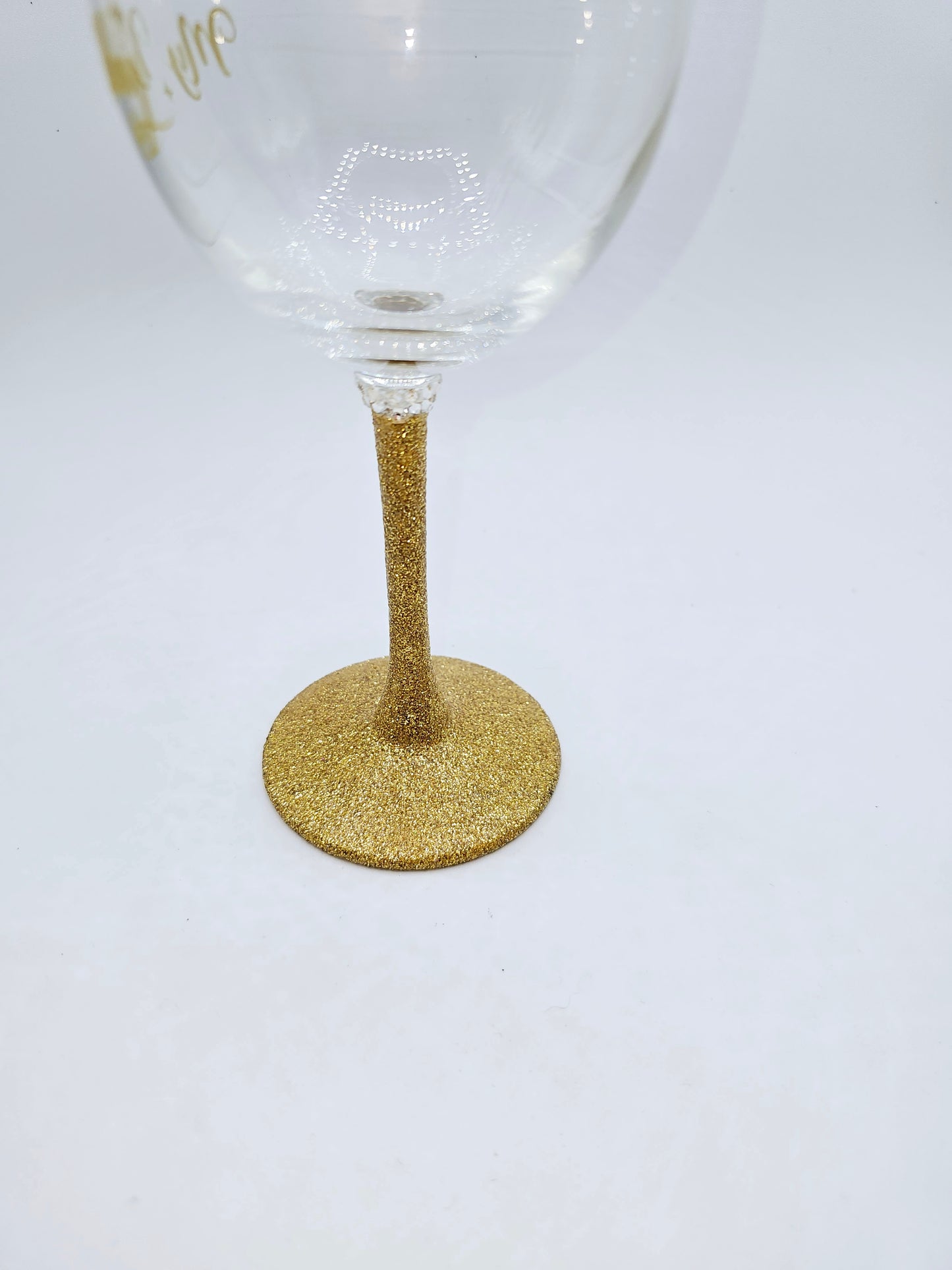 My Day My Birthday wine glass with gold stem