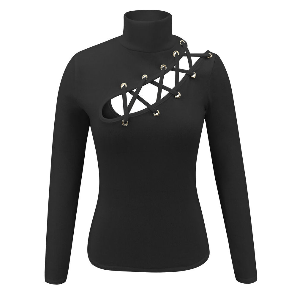 Lace Me Up Turtle Neck Shirt