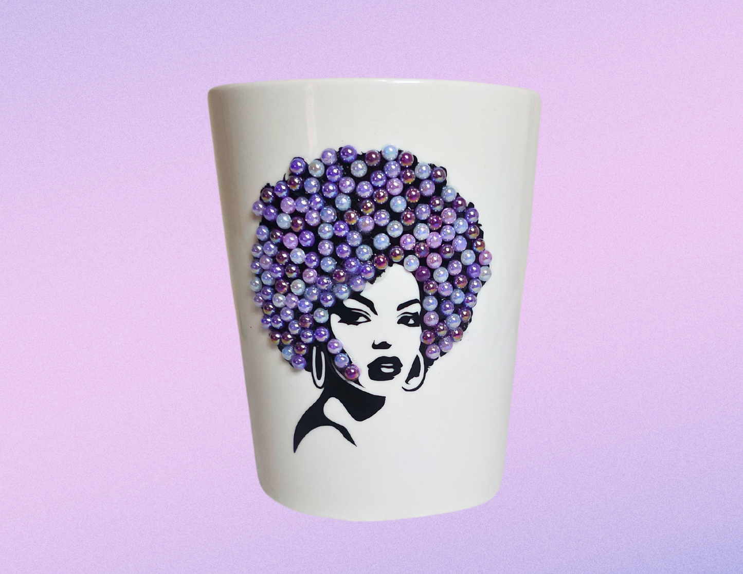 Purple Beaded Goddess Mug