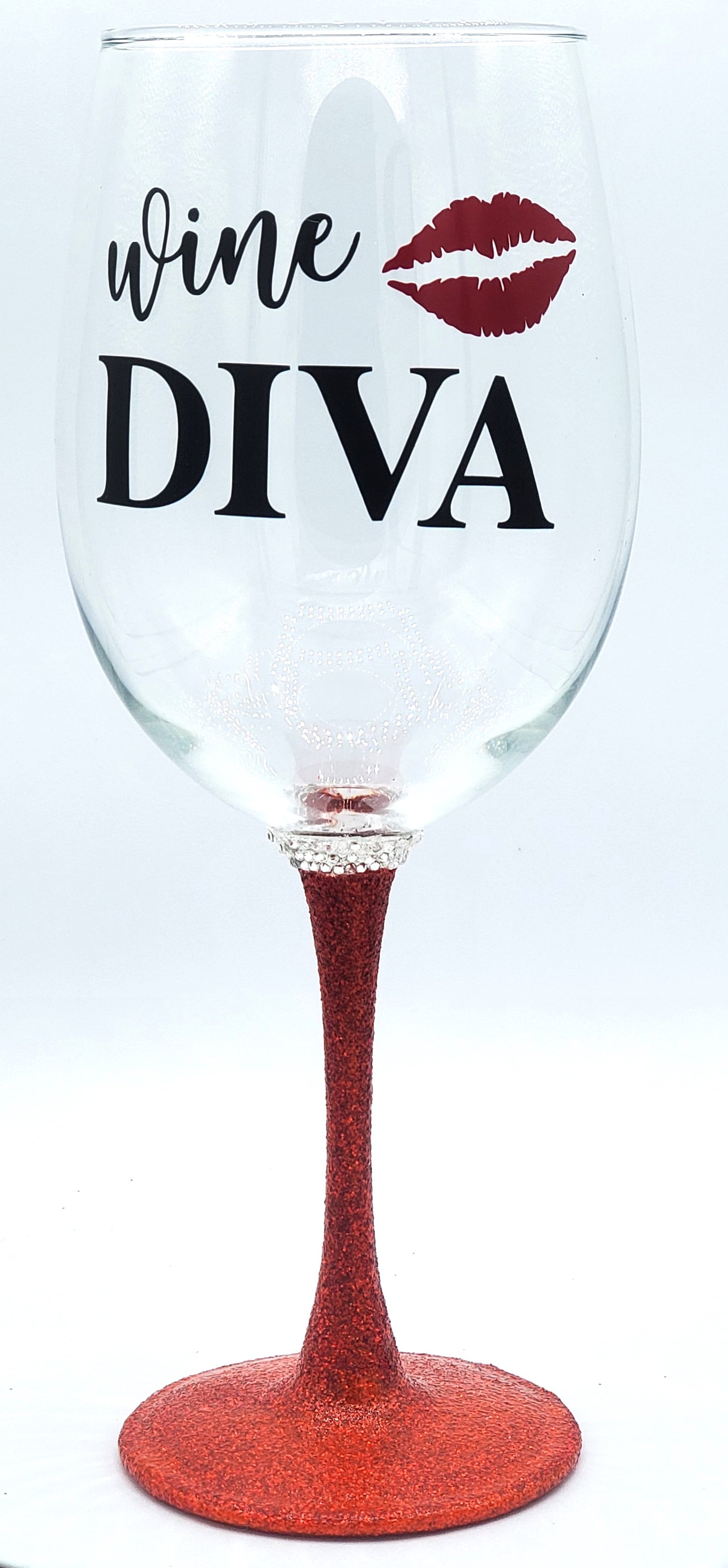 Wine Diva Glitter Bling Glass Set - myfiercefirefashions