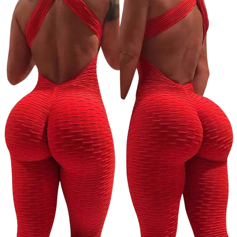 One Piece Sport Clothing Backless Sport Suit Workout Jumpsuit - myfiercefirefashions