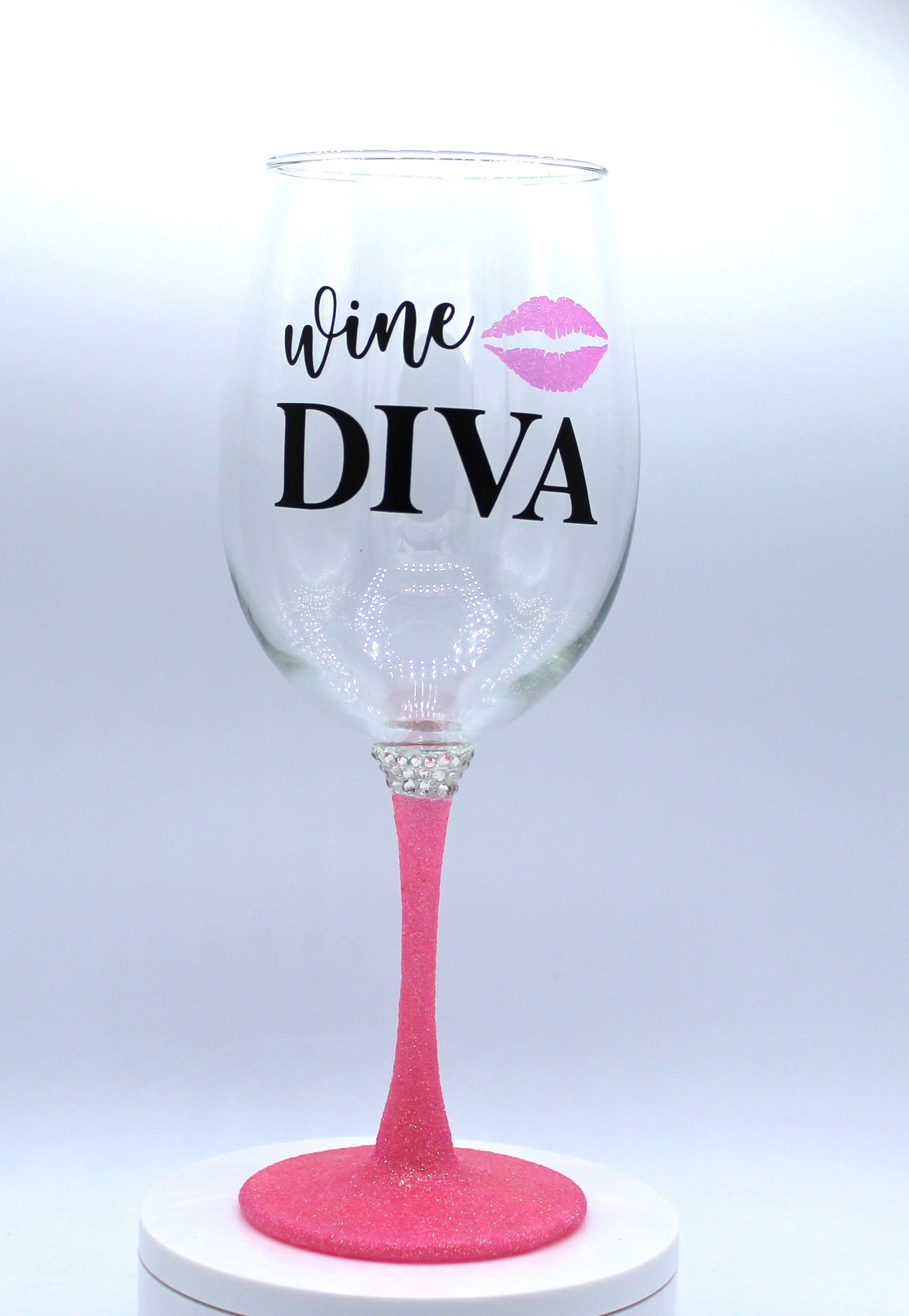 Wine Diva Glitter Bling Glass Set - myfiercefirefashions