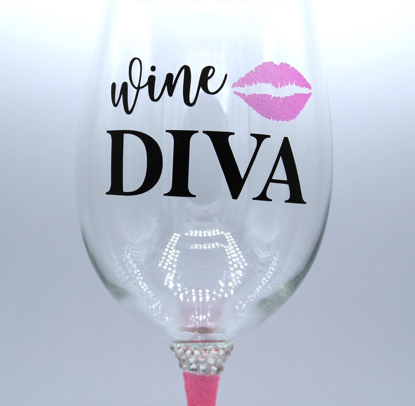 Wine Diva Glitter Bling Glass Set - myfiercefirefashions