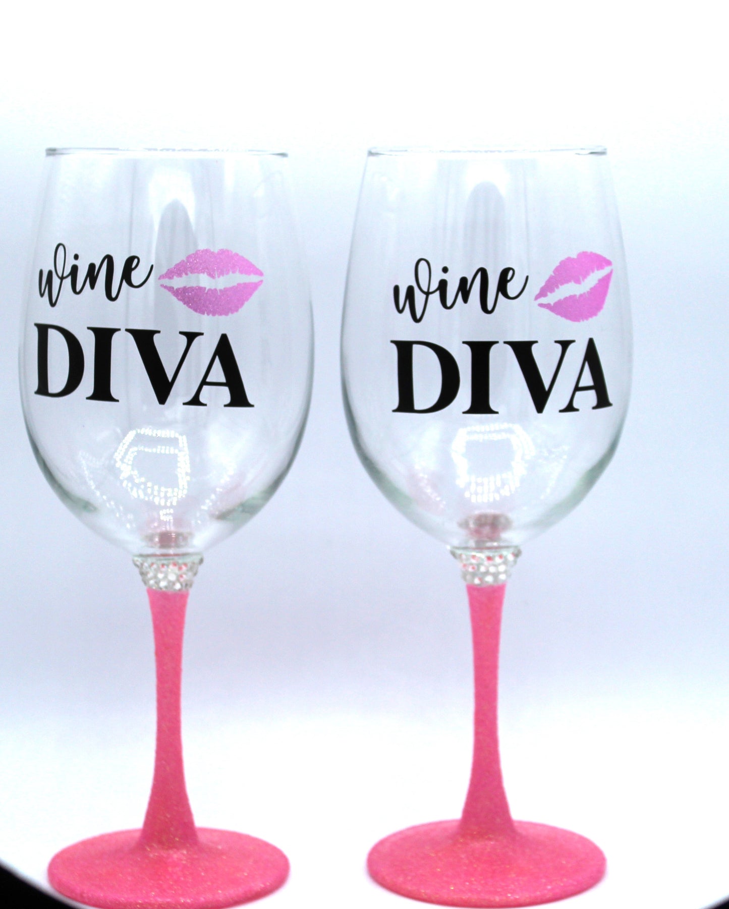 Wine Diva Glitter Bling Glass Set - myfiercefirefashions