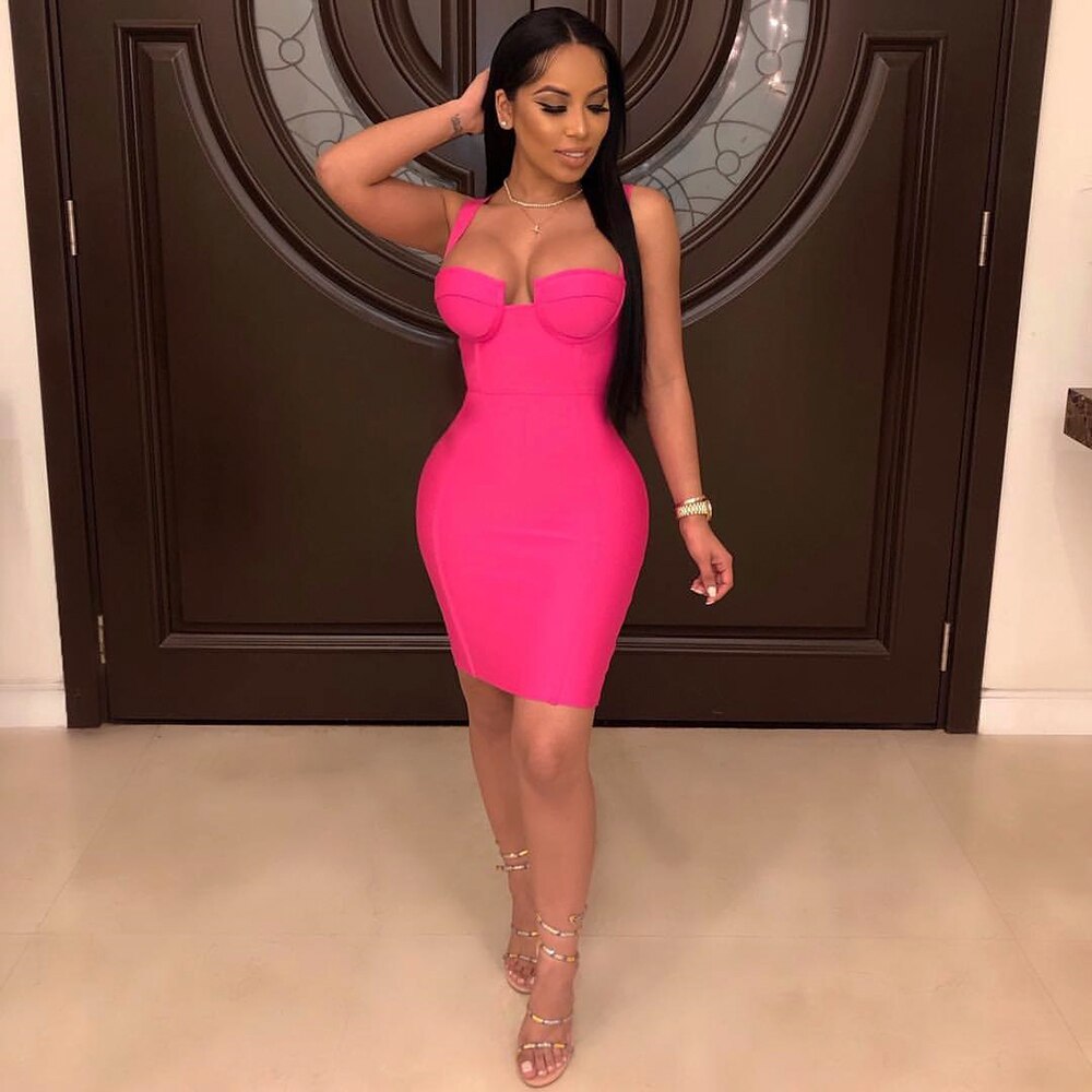 Hot Pink Bodycon Dress - myfiercefirefashions