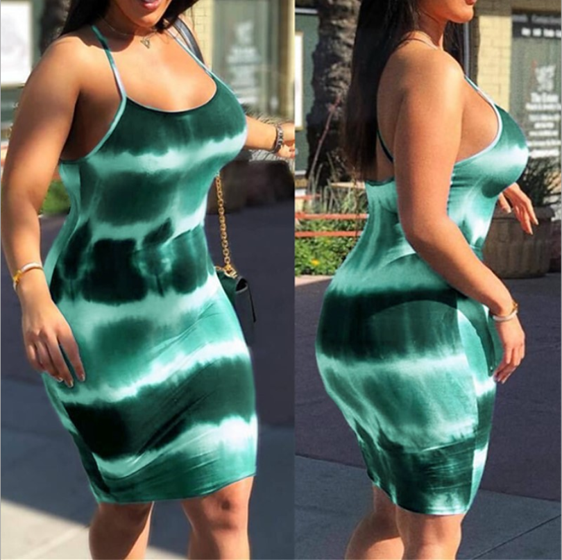 Tie-Dye Bodycon Mini Dress - myfiercefirefashions