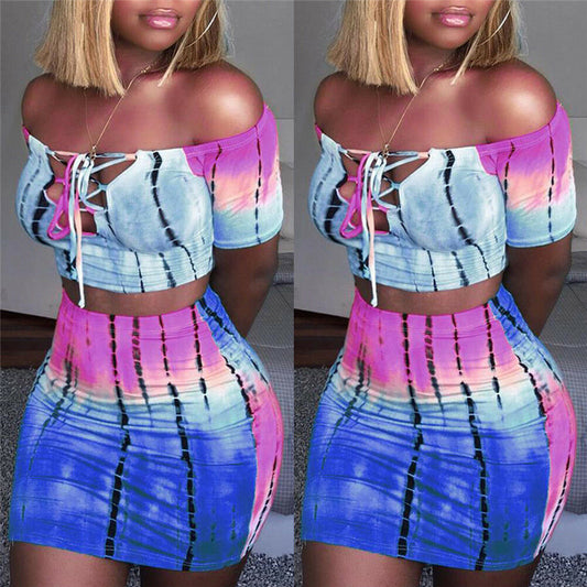 Two Piece off the Shoulder Body-Con Skirt Set - myfiercefirefashions